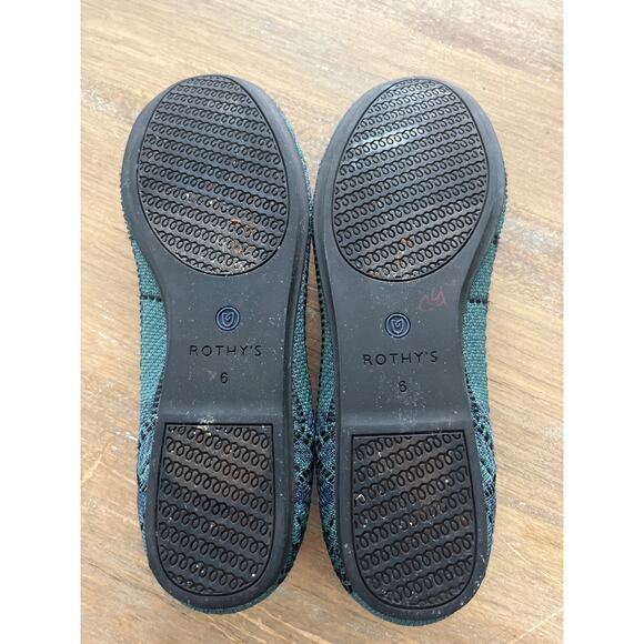 Rothy's The Flat Pine Plaid Knit Fabric Slip On Ballet Flats Women’s US 6 - Picture 2 of 9